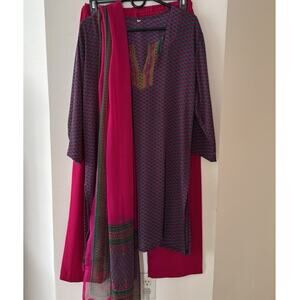 💗 Handpicked Silk Salwar Kameez Set from India – Size 42 💗